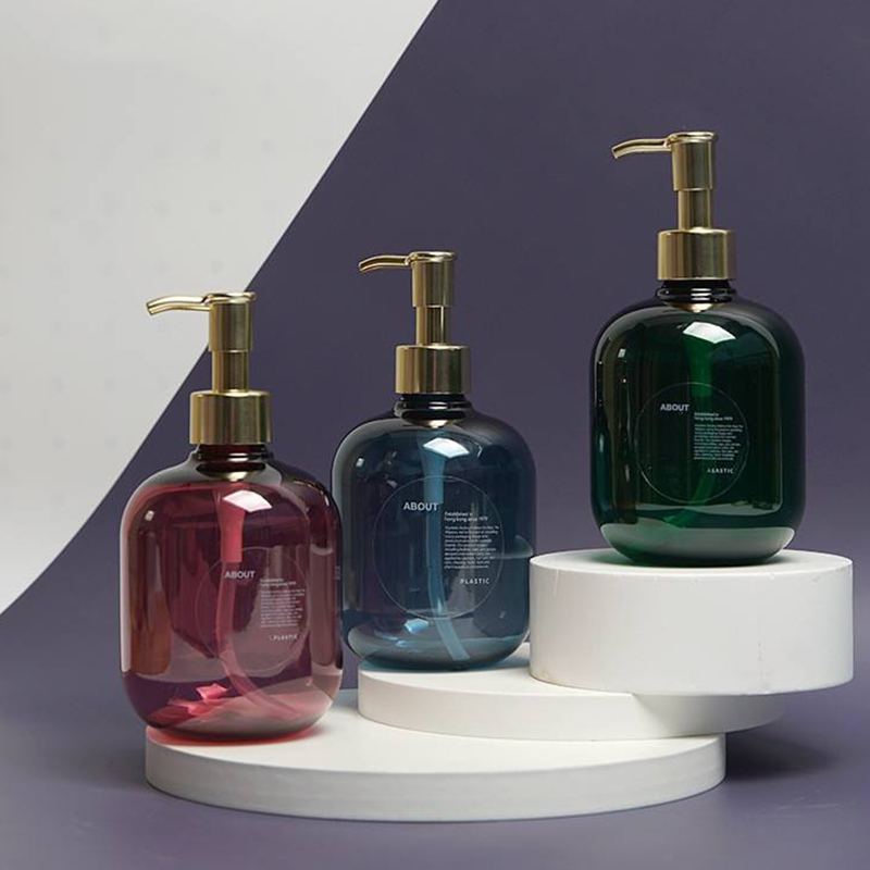 300 ml 500 ml PET muovinen meripihka pyöreä tyhjä hoitoaine Body Lotion Bottle Gold PET Lotion Pump shampoopullo 300 ml 500 ml PET muovinen meripihka pyöreä tyhjä hoitoaine Body Lotion Bottle Gold PET Lotion Pump shampoopullo