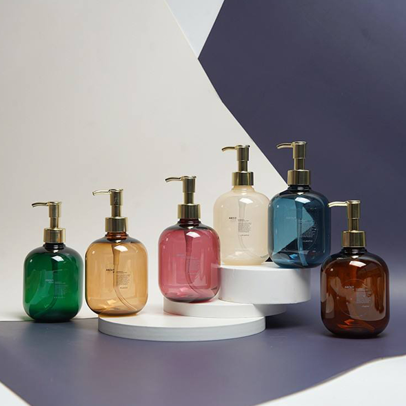 300 ml 500 ml PET muovinen meripihka pyöreä tyhjä hoitoaine Body Lotion Bottle Gold PET Lotion Pump shampoopullo 300 ml 500 ml PET muovinen meripihka pyöreä tyhjä hoitoaine Body Lotion Bottle Gold PET Lotion Pump shampoopullo