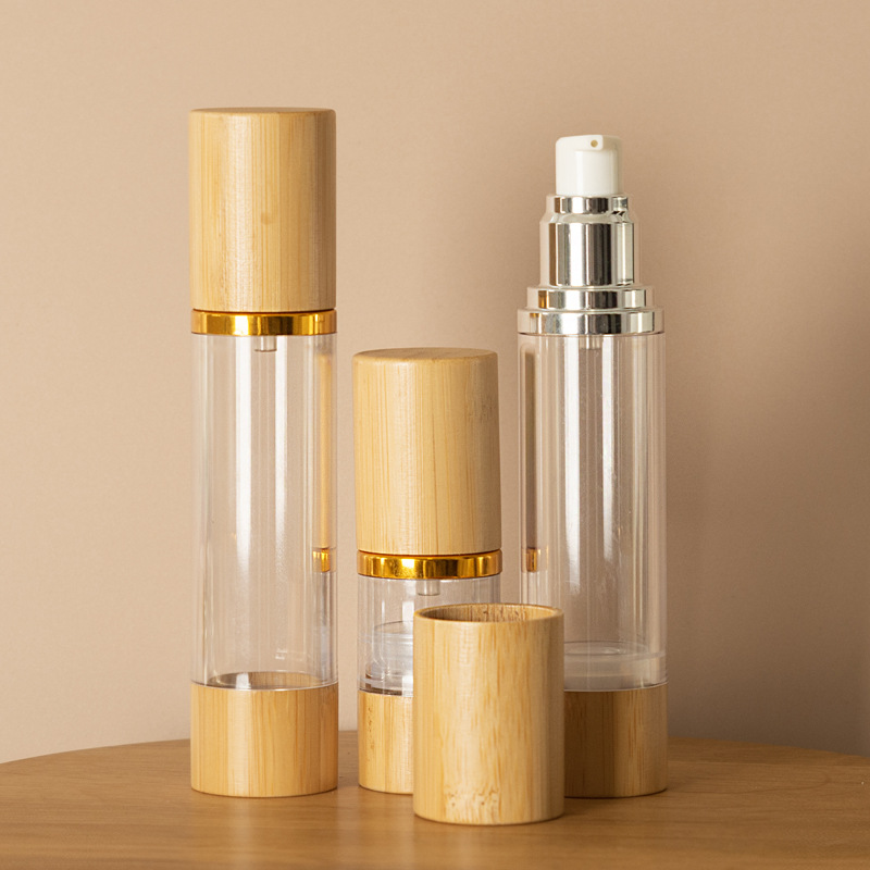 Bamboo Cosmetic Pakkaus 15ml 30ml 50ml 80ml 100ml 120ml Airless Pump Lotion Bottle Kosmeettinen muovinen ilmaton pullo Bamboo Cosmetic Pakkaus 15ml 30ml 50ml 80ml 100ml 120ml Airless Pump Lotion Bottle Kosmeettinen muovinen ilmaton pullo