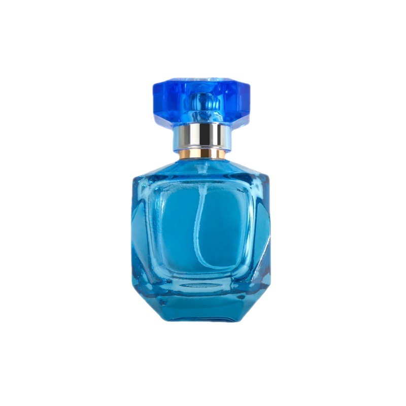 Sininen tyhjä lasisuihke hajuvesipullot pakkaus lasipullo