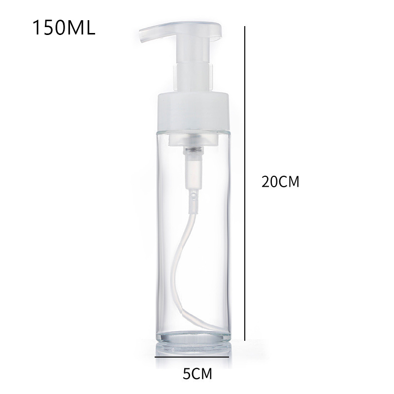 Tyhjä lasivaahtopumppupullo Kirkas huurreinen ihonhoitovaahtoava käsisaippuapullo Tyhjä lasivaahtopumppupullo Kirkas huurreinen ihonhoitovaahtoava käsisaippuapullo