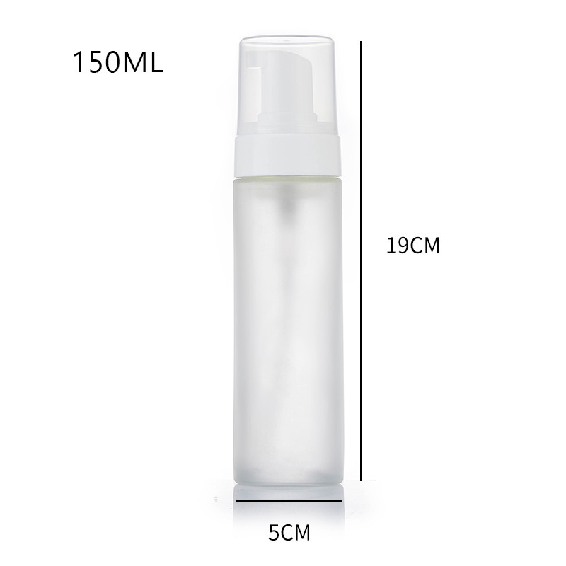 Tyhjä lasivaahtopumppupullo Kirkas huurreinen ihonhoitovaahtoava käsisaippuapullo Tyhjä lasivaahtopumppupullo Kirkas huurreinen ihonhoitovaahtoava käsisaippuapullo