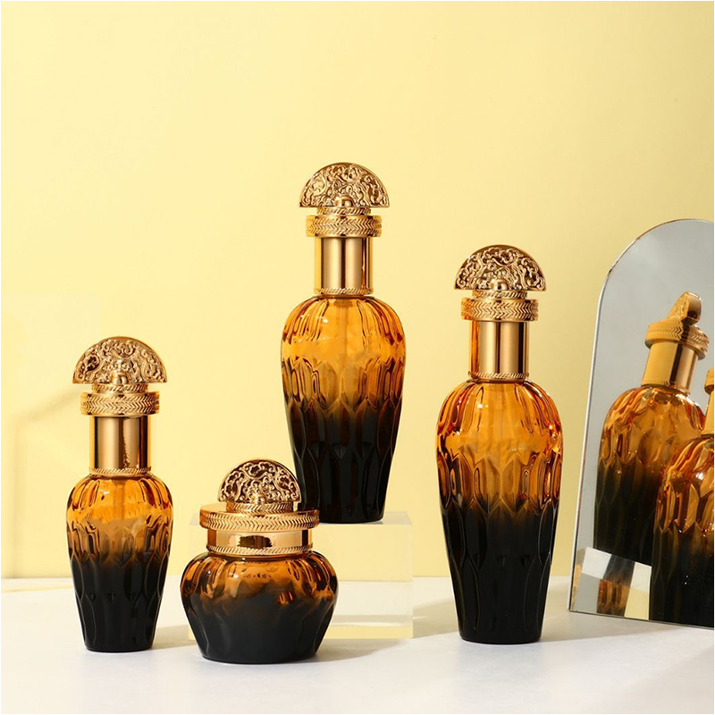 Himmeä kirkas lasi Ihonhoitopakkaus Kosmetiikkasäiliöt Lasinen Lotion Pullo Tippapumpulla Himmeä kirkas lasi Ihonhoitopakkaus Kosmetiikkasäiliöt Lasinen Lotion Pullo Tippapumpulla