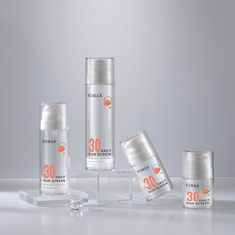 15 ml 30 ml 50 ml 100 ml 120 ml läpinäkyvä valkoinen ilmaton pakkauspumppupullo ihonhoitoseerumille vartaloöljylle