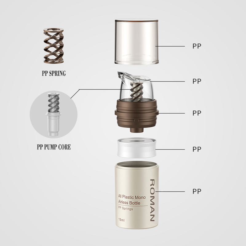 Ruskea muovinen ilmaton kosmeettinen kerma kirkas pumppupullo ihonhoito-annostelija meikkisäiliö Cream Gel Lotionille Ruskea muovinen ilmaton kosmeettinen kerma kirkas pumppupullo ihonhoito-annostelija meikkisäiliö Cream Gel Lotionille