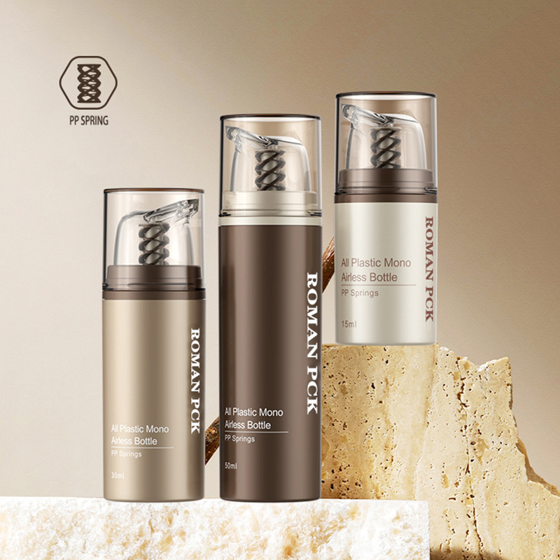 Ruskea muovinen ilmaton kosmeettinen kerma kirkas pumppupullo ihonhoito-annostelija meikkisäiliö Cream Gel Lotionille