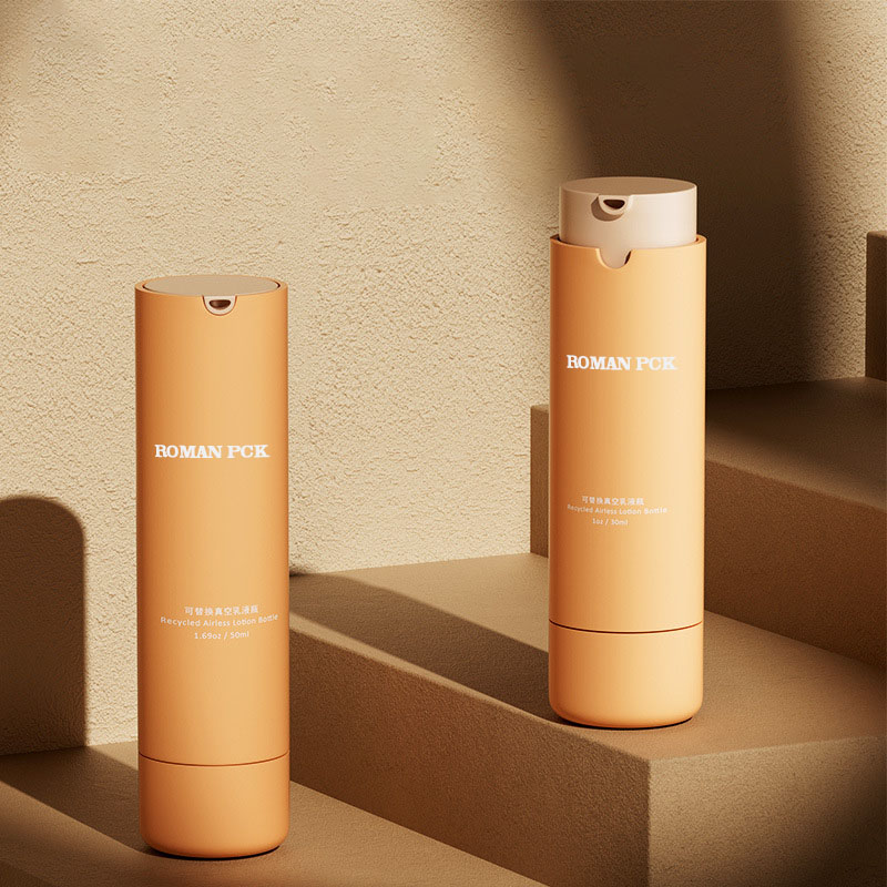 Oranssi 15 ml 30 ml 50 ml muovinen ilmaton pumppupullo PP Kuten Cream Lotion Skin Care Kosmeettinen seerumipakkaus