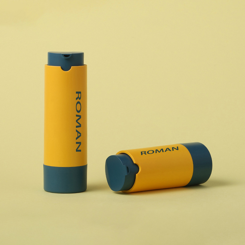 Pyöreä muovinen kosmeettinen seerumipakkaus ihonhoitoaine ilmaton pumppupullo kosteusemulsioille tai kasvosumulle 15 ml 30 ml 50 ml Pyöreä muovinen kosmeettinen seerumipakkaus ihonhoitoaine ilmaton pumppupullo kosteusemulsioille tai kasvosumulle 15 ml 30 ml 50 ml