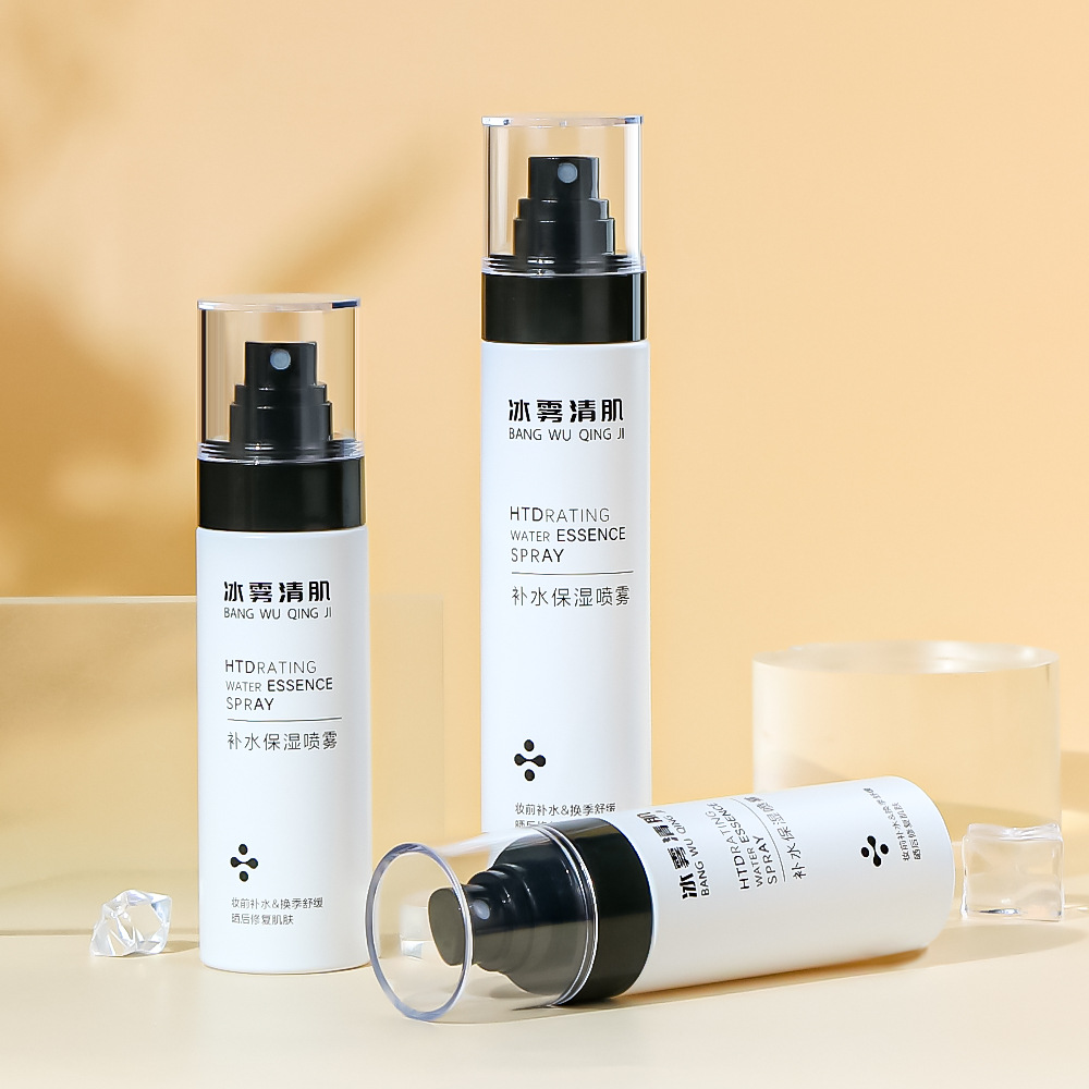 Valkoinen paksuseinäinen 80 ml 100 ml 120 ml 150 ml PET muovinen tyhjä Body Fine Mist -suihkepullo hajusteiden kosteusvoidevedelle