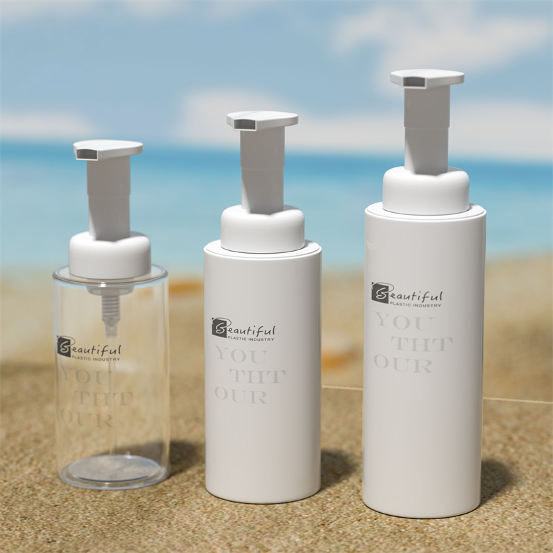 100 ml 120 ml 150 ml 200 ml 300 ml valkoinen PET-pullo, jossa valkoinen vaahdotuspumppu vaahtoaville saippuoille ja hiustenhoitotuotteille Kosmetiikkapaketti
