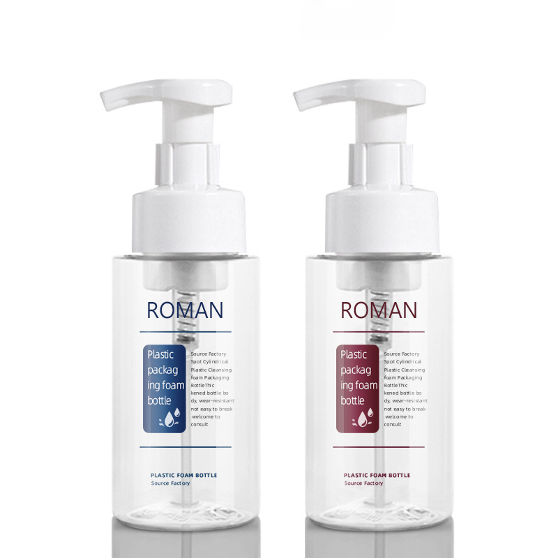 Muovinen söpö pyöreä käsienpuhdistusaine puhdistusvaahtopumppupullo 200 ml 300 ml 500 ml koot kasvojenpuhdistusshampoopakkauksiin Muovinen söpö pyöreä käsienpuhdistusaine puhdistusvaahtopumppupullo 200 ml 300 ml 500 ml koot kasvojenpuhdistusshampoopakkauksiin