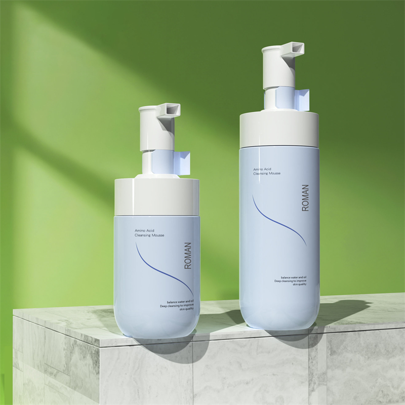 Private Label Facial Whitening Foamer Gentle Cleansing Mousse Bubble Cleanser Sininen PET vaahtopumppupullo 150ml 200ml 300ml Private Label Facial Whitening Foamer Gentle Cleansing Mousse Bubble Cleanser Sininen PET vaahtopumppupullo 150ml 200ml 300ml