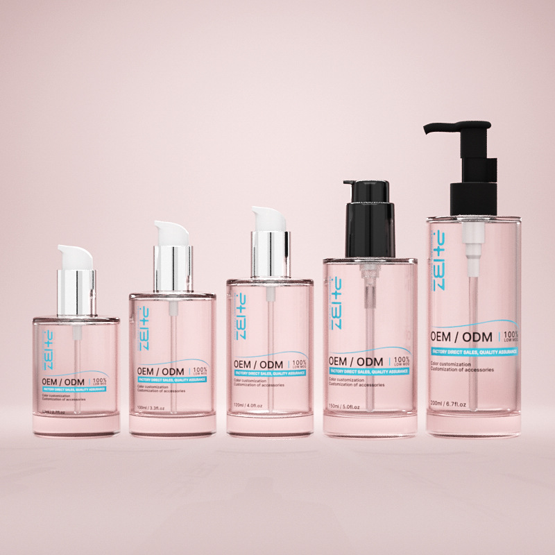 Monikapasiteettinen lasinen kosmeettinen seerumipullo paksulla pohjalla