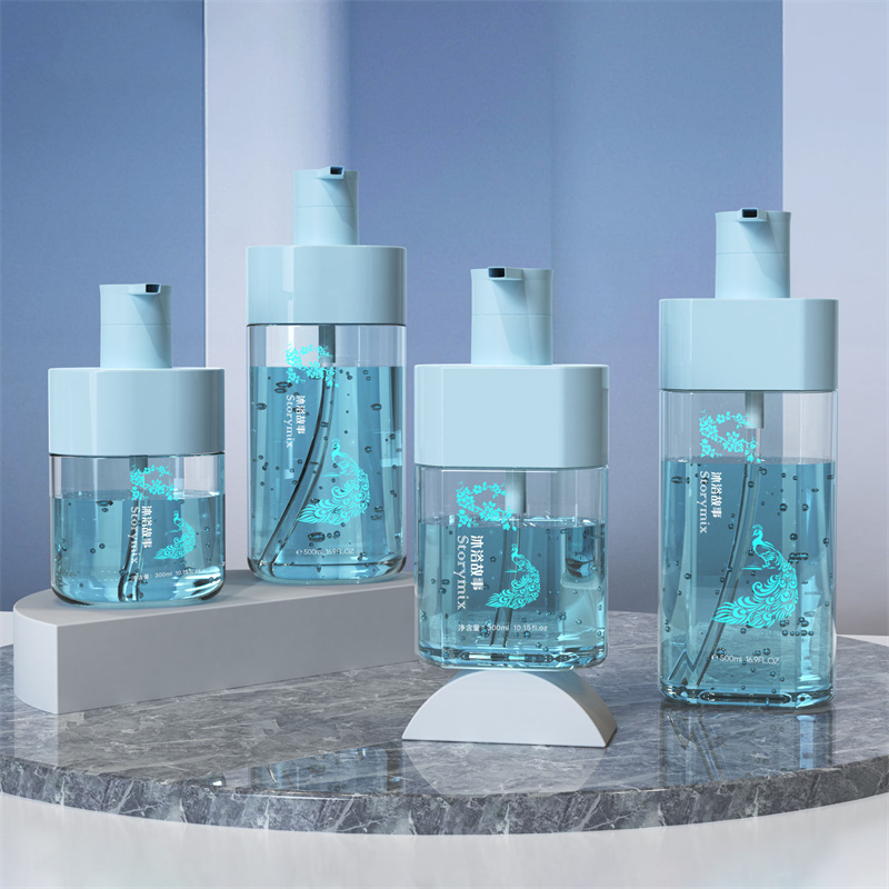 Ylelliset 300 ml 500 ml soikeat vartalonpesuvedet, pumppupullot aikuisille, lapsille, kosteuttava suihkugeelivoide, valkaiseva kupla sisältää aminohappoa