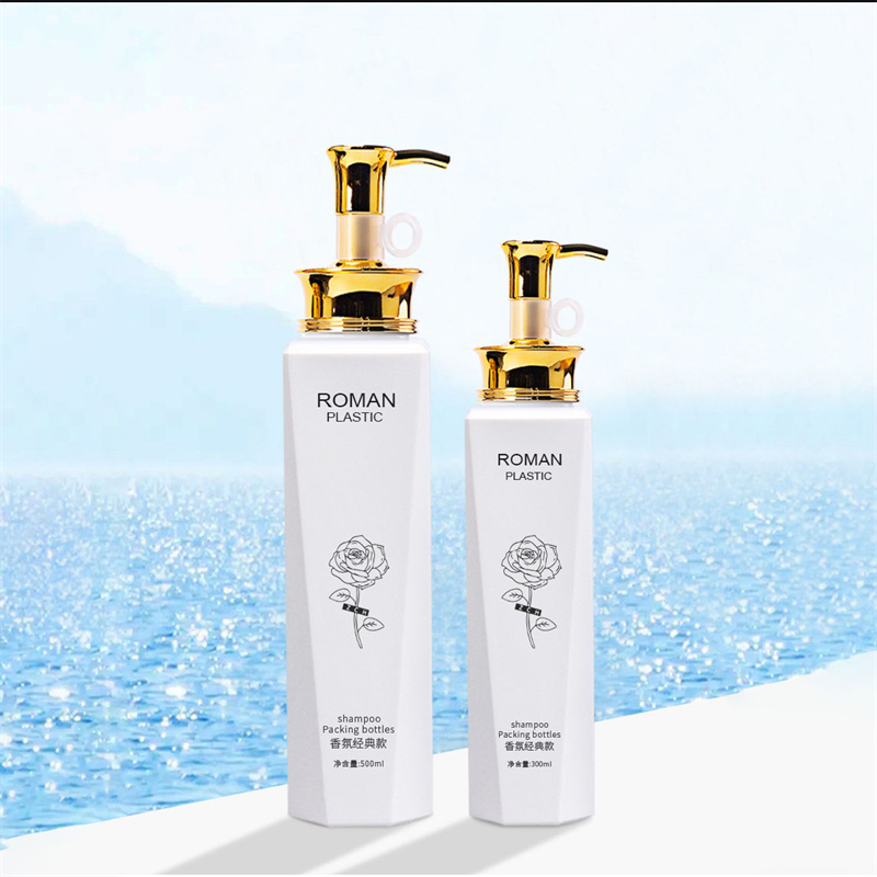 Luxury White 300 ml 500 ml pitkä ja ohut kosteusemulsiopumppu shampoopullo suihkugeeli vartalopesupakkaus kultapumpulla Luxury White 300 ml 500 ml pitkä ja ohut kosteusemulsiopumppu shampoopullo suihkugeeli vartalopesupakkaus kultapumpulla