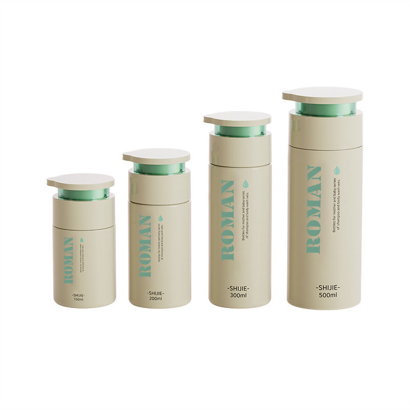 Pyöreä litteä olkapää ihonhoitovoidepullo 150 ml 200 ml 300 ml 500 ml vauvavoide hoitoaine pakkaus shampoo ja vartalopesu käsivoidepullot