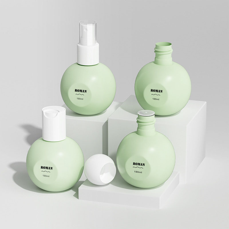 180 ml PE pallomaiset tyhjät pullot uuden muotoilun uudelleentäytettävä muovinen kosteusemulsiopumppupullo Cream Shampoo hajusteiden kosmetiikkapakkauksiin