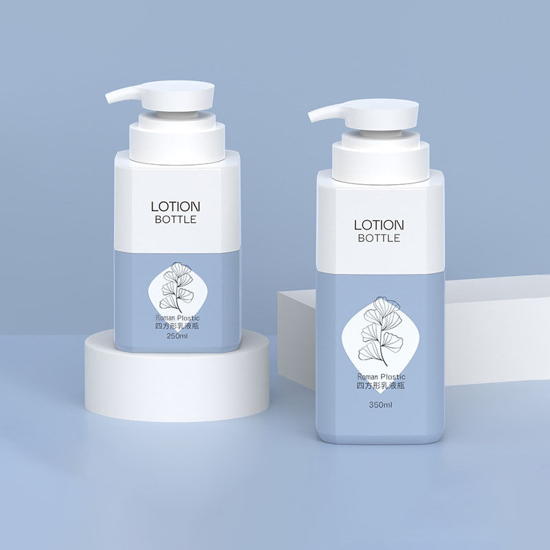 350 ml 500 ml suuren kapasiteetin neliönmuotoinen lemmikkieläinten muovinen pullotuspullo Päivittäiset tarpeet Hoito suihku tyhjä shampoosäiliö kylpygeelille 800 ml 1000 ml