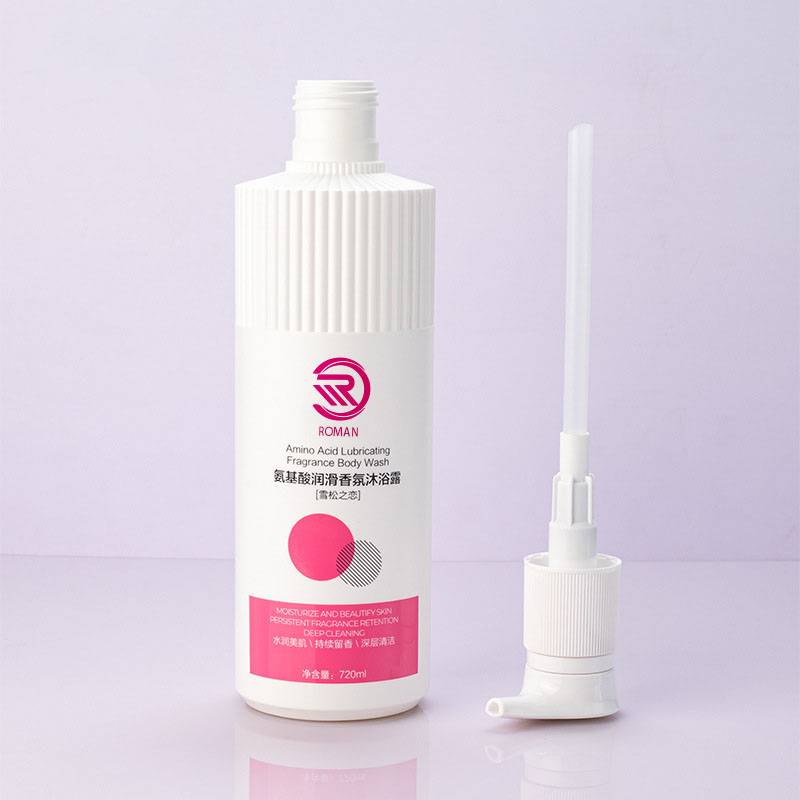 Kuuma valkoinen raidallinen HDPE-muovipullo aaltopahvilla suuttimella 500 ml 700 ml shampoo suihkugeeli kosteusemulsio pumpun korkilla Vietnam Kuuma valkoinen raidallinen HDPE-muovipullo aaltopahvilla suuttimella 500 ml 700 ml shampoo suihkugeeli kosteusemulsio pumpun korkilla Vietnam