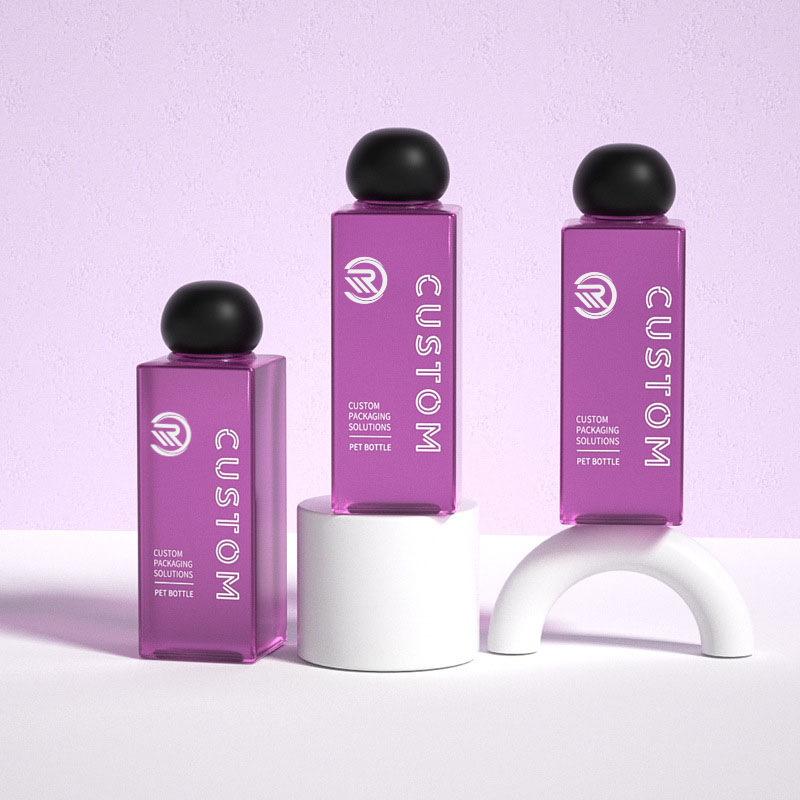 Premium Plastic Square 200 ml 250 ml kirkkaat huurretut kosmeettiset kosteusemulsiopullot ihonhoitoseerumille Premium väriainepakkaus, jossa pallon muotoinen kierrekorkki Premium Plastic Square 200 ml 250 ml kirkkaat huurretut kosmeettiset kosteusemulsiopullot ihonhoitoseerumille Premium väriainepakkaus, jossa pallon muotoinen kierrekorkki