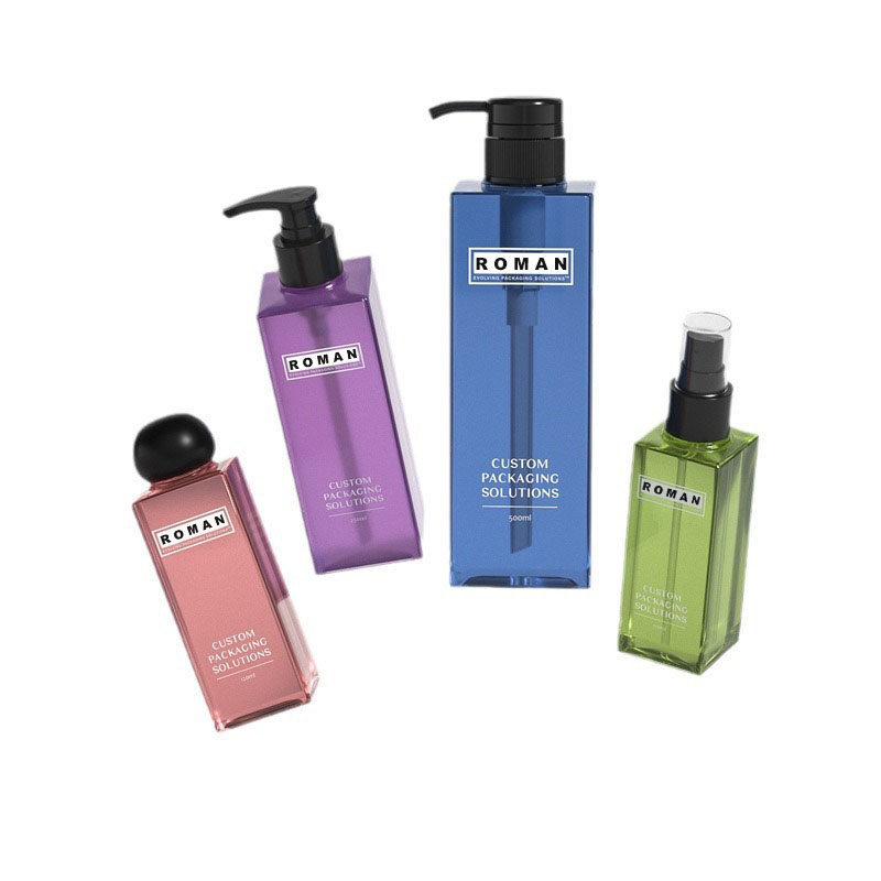 Premium Plastic Square 200 ml 250 ml kirkkaat huurretut kosmeettiset kosteusemulsiopullot ihonhoitoseerumille Premium väriainepakkaus, jossa pallon muotoinen kierrekorkki Premium Plastic Square 200 ml 250 ml kirkkaat huurretut kosmeettiset kosteusemulsiopullot ihonhoitoseerumille Premium väriainepakkaus, jossa pallon muotoinen kierrekorkki