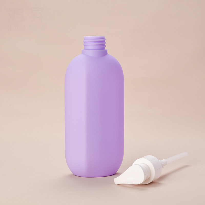 Purppura 300 ml HDPE Flat Body Lotion muovipullot, joissa pumppukorkki Suihkugeelipullot Kosmetiikkapakkaussäiliö Purppura 300 ml HDPE Flat Body Lotion muovipullot, joissa pumppukorkki Suihkugeelipullot Kosmetiikkapakkaussäiliö